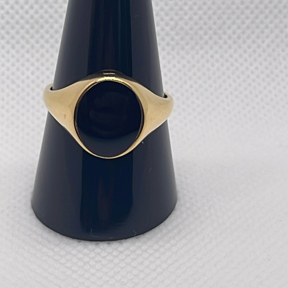 Miansai Heritage Ring Gold Vermeil Black Enamel